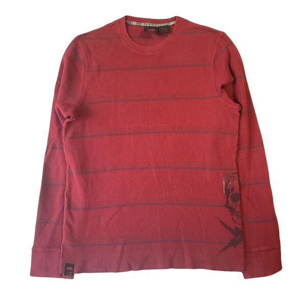 HAWK Other - Hawk Kid Shirt Size XL Red Striped Skull Logo Long Sleeve Crew Neck Stretch